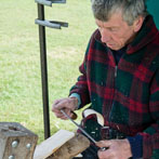 Owen Jones making an oak swill at Hatfield Living Crafts fair 2017